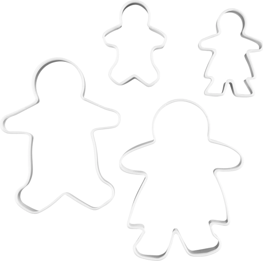 Set roestvrijstalen koekuitstekers 4 stuks