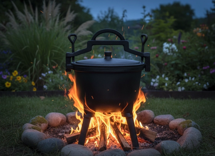 Stabiele driepoot voor koken boven het vuur