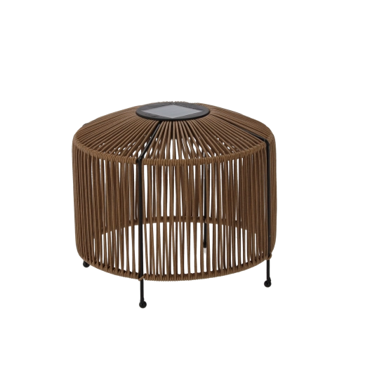 Bruine LED-lantaarn op zonne-energie 18 cm