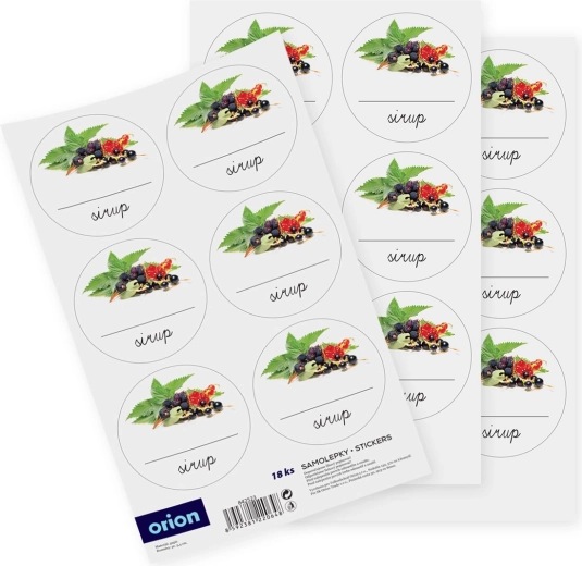 Stickers voor siroopflessen (blanco) 18 stuks CZ/SK