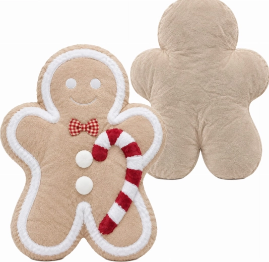 Kerstdecoratief kussen in de vorm van een peperkoekmannetje, 40 cm