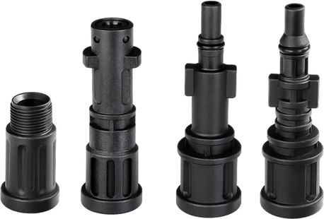 4 adapters voor eenvoudige aansluiting op een hogedrukreiniger