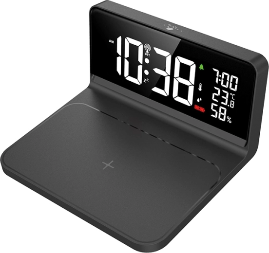 Solight digitale wekker met draadloos Qi-laden 10 W