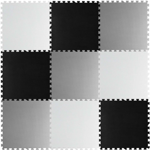 RICOKIDS schuimrubberen puzzelmat schaakbord 180 × 180 cm, 9 delen