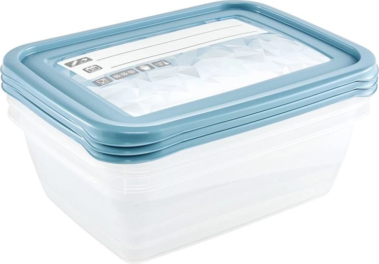 Mia Magic Ice set van 3 bewaardozen van 1,25 l met herschrijfbaar label