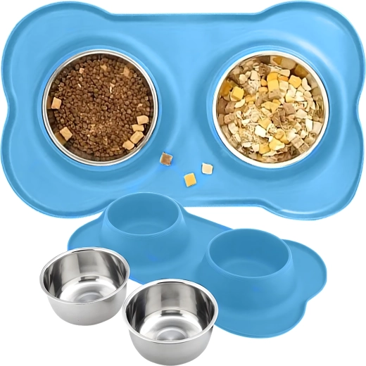 Hygiënische roestvrijstalen kommen 2 × 450 ml