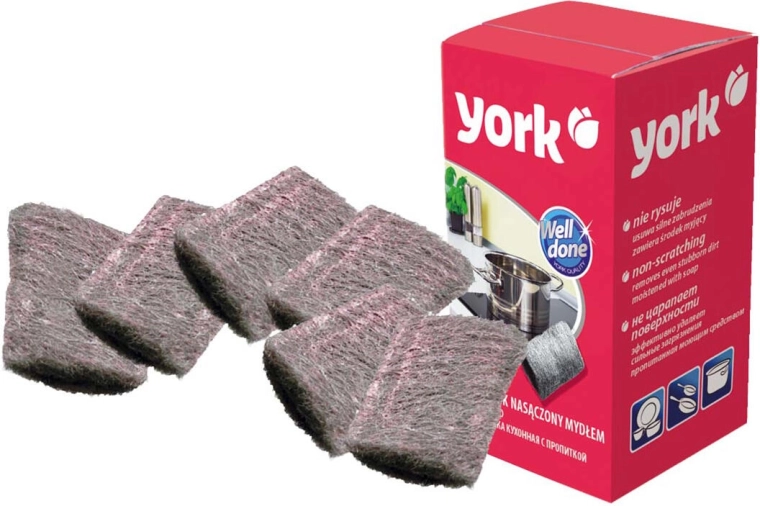 Staalspons met afwasmiddel – set van 6 stuks