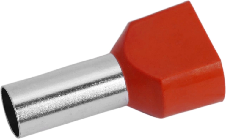 Kabelschoen met rode isolatie voor 2× 10 mm²