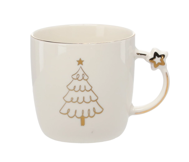 Minimalistische kerstboom met gouden accent