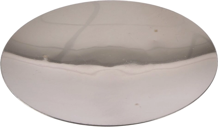 Zilverkleurige metalen kaarsenonderzetter 12 × 12 cm