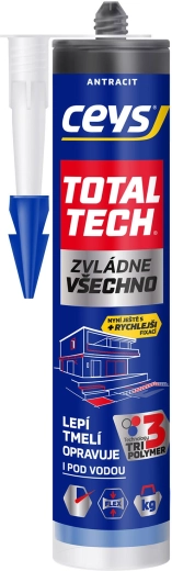 Universele lijm en kit Ceys Total Tech antraciet 290 ml