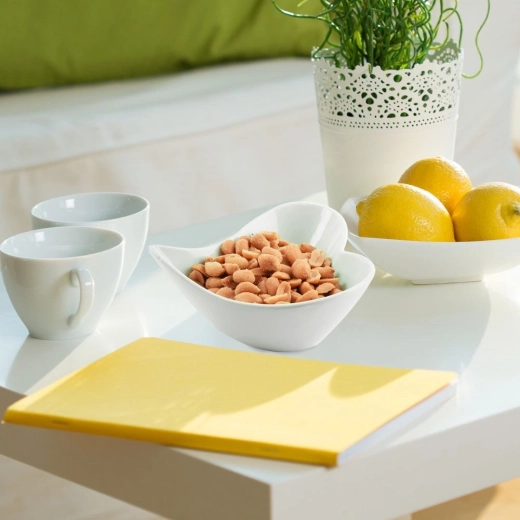 Hoogwaardig wit porselein dat bij elke tafelschikking past