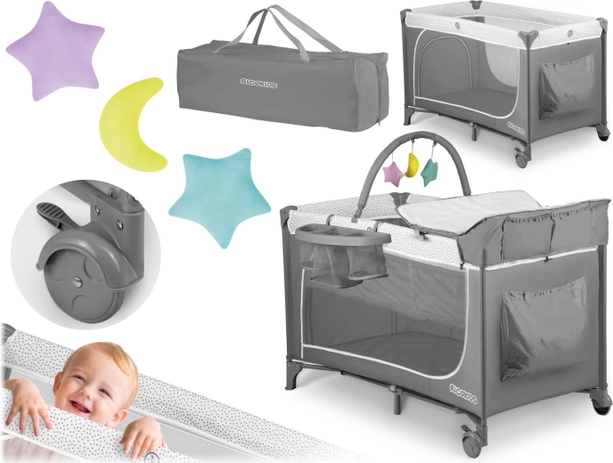 Verschoontafel, speeltjes en organizer inbegrepen