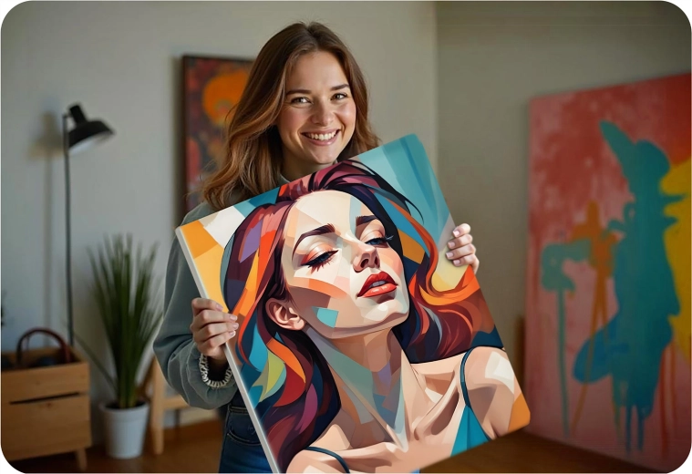 Klaar kunstwerk, direct ophangbaar