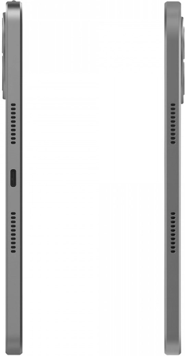 Slanke metalen behuizing met stereoluidsprekers en USB‑C