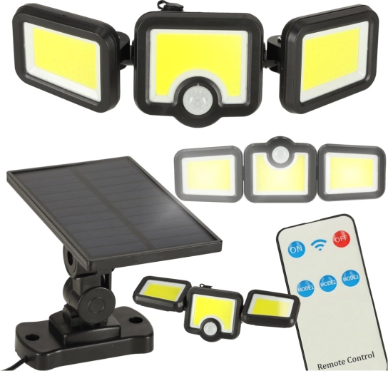 3-in-1 solaire led-schijnwerper met bewegings- en schemersensor