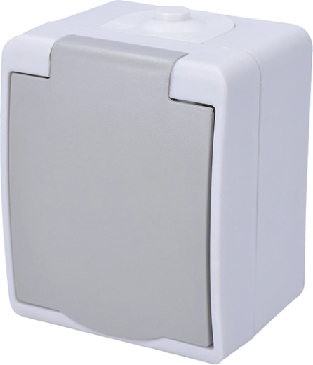 Solight buitenstopcontact voor vochtige omgevingen IP54 grijs - 1 stuk