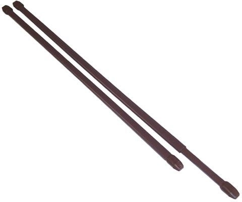 Telescopische vitrage-rail 80–150 cm, metaal, bruin (2 stuks)