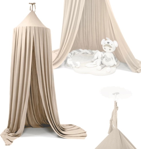 Hangende hemel boven het ledikant – Beige