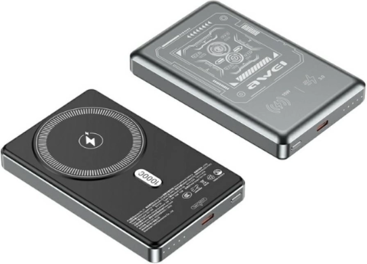 Draadloze powerbank Awei PA-31 MagSafe 10.000 mAh grijs