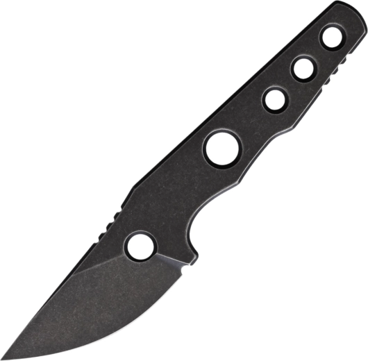 Nekmes Petrified Fish Bison, 6,1 cm, Black Stonewash, volledig metalen, Kydex schede