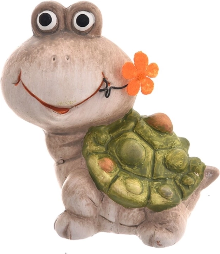 Keramische decoratie schildpad beige 12 × 8 × 12 cm