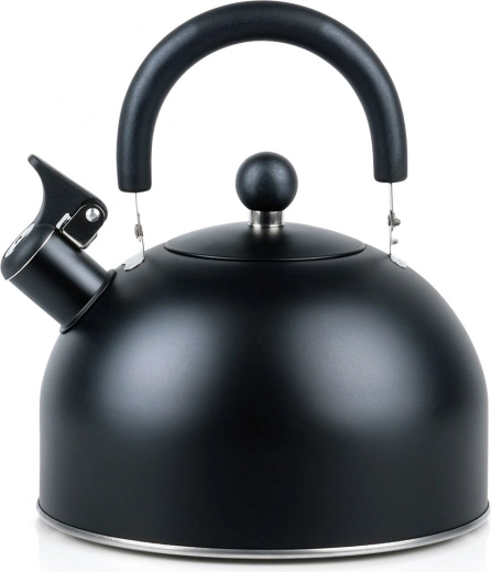 Stalen zwarte fluitketel 3 l