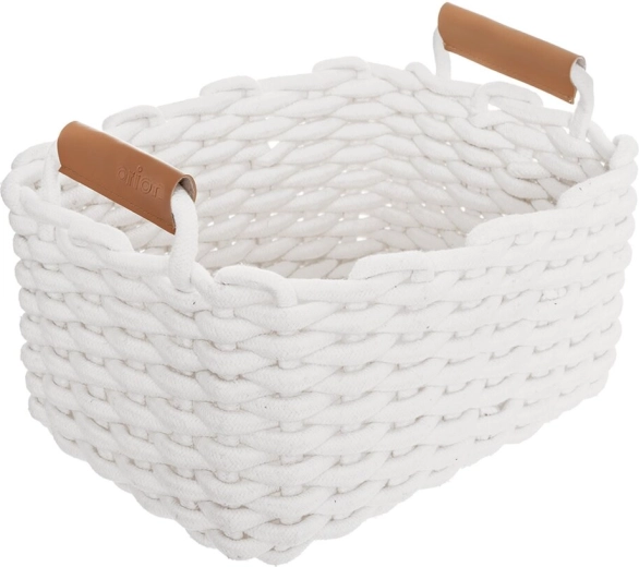 Katoenen opbergmand Orion SKANDI wit 30 × 23 × 20,5 cm