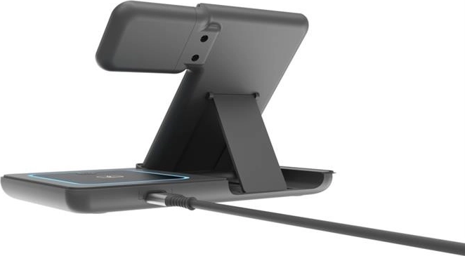 Telefoon in standaard voor comfortabel kijken