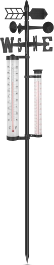 Tuinmeteorologisch station met thermometer, regenmeter en anemometer