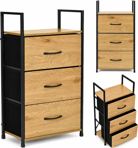 Commode met 3 stoffen lades ModernHome
