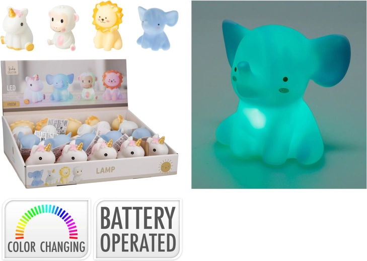 Kinder nachtlampje RGB dier 10 cm