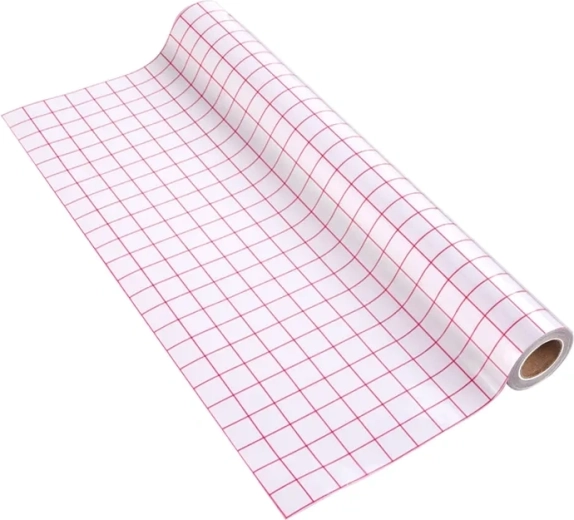 HTVRONT transfervel 30,5 × 300 cm met rood raster