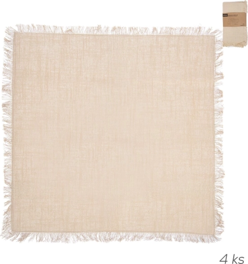 Katoenen servetten beige 45 × 45 cm, set van 4 stuks