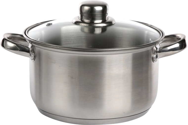 Altom Design roestvrijstalen kookpan Fabio 18 cm, 2,6 l met glazen deksel