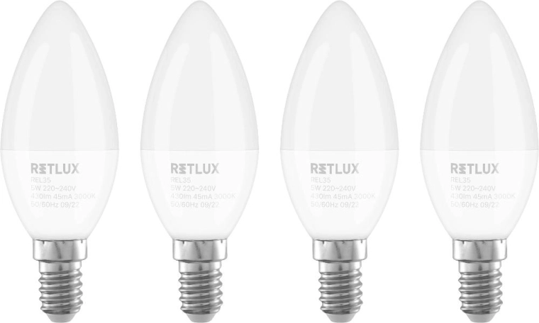 Retlux LED-kaarslamp E14 5 W warm wit - 4 stuks