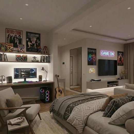 Decoratief licht voor een gaminghoek en kamer