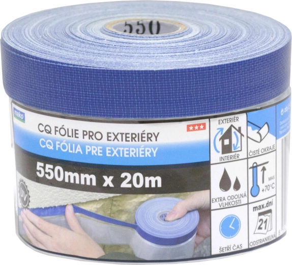Afplaktape voor buiten met afdekfolie 55 cm × 20 m, zelfklevend