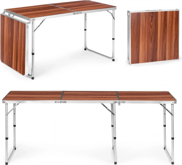 Opvouwbare kampeertafel met bruin blad 180 × 60 cm MULTIGARDEN