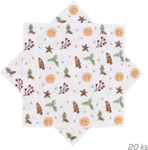 Papieren servetten Geur van Kerst 33 × 33 cm, 20 stuks