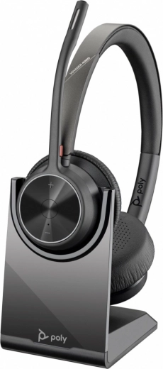 Draadloze Poly Voyager 4300 UC-headset met laadstation