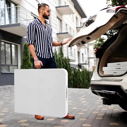 Inklappen tot koffer met handgreep