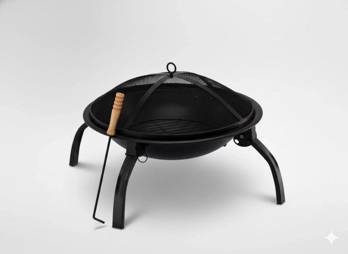Tuinvuurplaats met deksel en pook 56 × 56 × 39,5 cm
