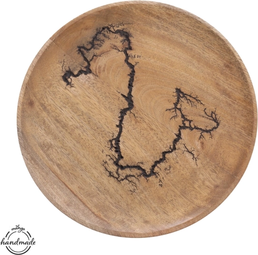Rond dienblad van mangohout MANGO electric, Ø 26 cm
