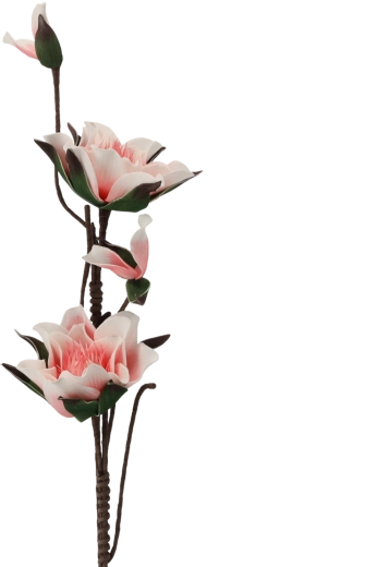 Decoratieve magnoliabloem roze 110 cm