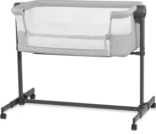 Kinderkraft aanschuifwieg en babybed Nestee Up 2 light grey