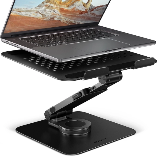 Aluminium laptopstandaard 10–17,3" met hoogteverstelling en 360° rotatie AXAGON