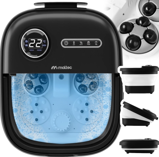 Opvouwbaar voetbad met watermassage PRO Hydro 500, zwart