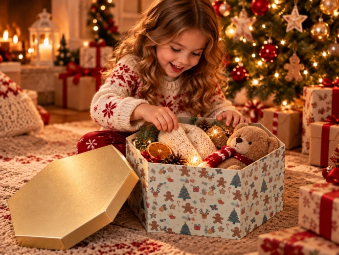 Kerstverpakking klaar om cadeau te geven