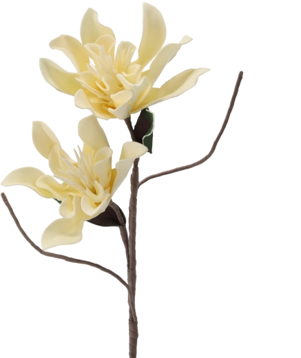 Decoratieve chrysant met 2 bloemen, 86 cm, wit